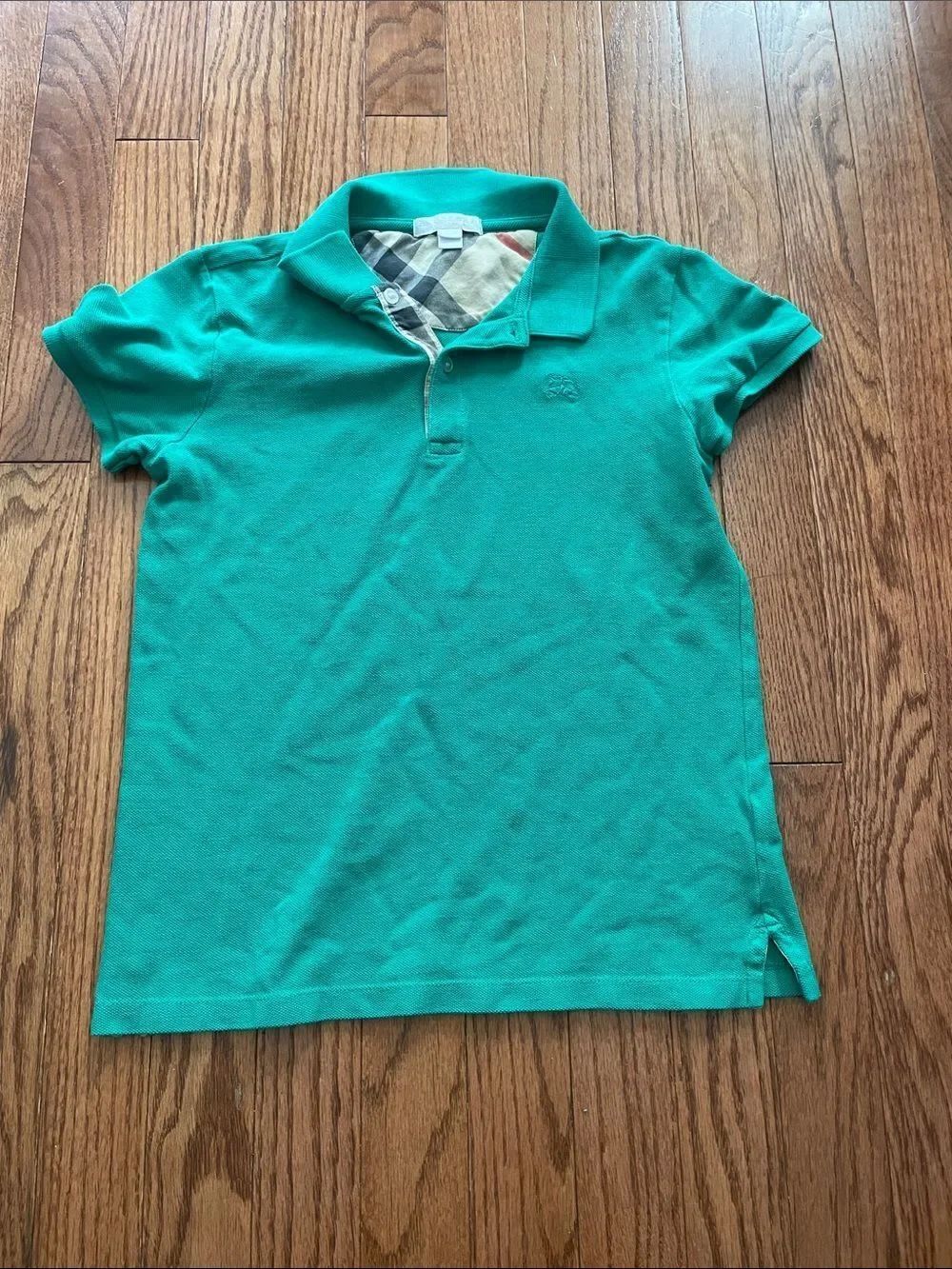 Burberry Green Polo Boy’s Sz 10Y